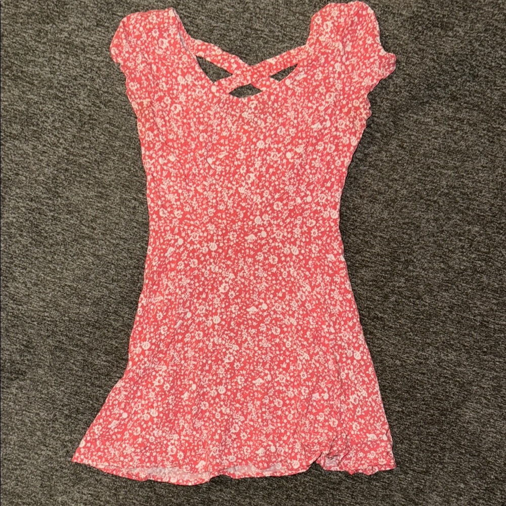 La Hearts Red Floral Crisscross Dress